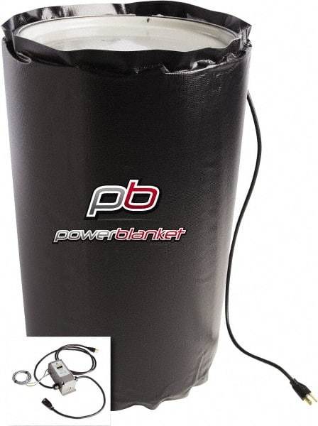 Powerblanket - 14" Wide, 15 Gallon Wrap-Around Drum Heater - 120 Volt, 3.33 Amps, 0°F to 145°F Thermostat Rating - Exact Tool & Supply