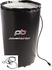 Powerblanket - 14" Wide, 15 Gallon Wrap-Around Drum Heater - 120 Volt, 3.33 Amps, 0°F to 145°F Thermostat Rating - Exact Tool & Supply