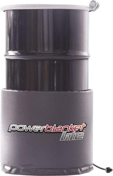 Powerblanket - 14" Wide, 15 Gallon Wrap-Around Drum Heater - 120 Volt, 1.15 Amps, 0°F to 450°F Thermostat Rating - Exact Tool & Supply