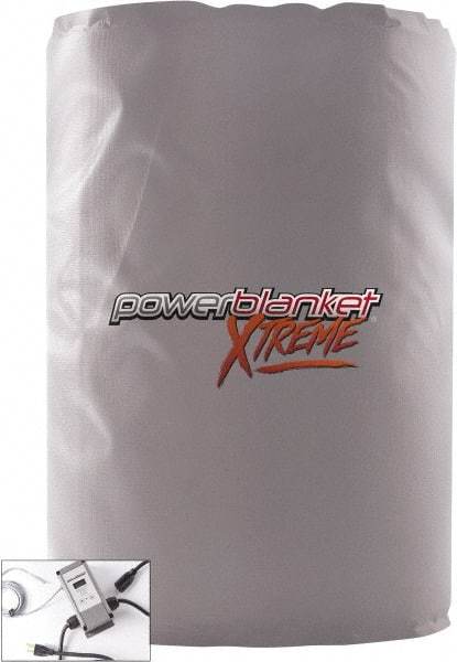 Powerblanket - 22-1/2" Wide, 55 Gallon Wrap-Around Drum Heater - 120 Volt, 6.67 Amps, 0°F to 145°F Thermostat Rating - Exact Tool & Supply