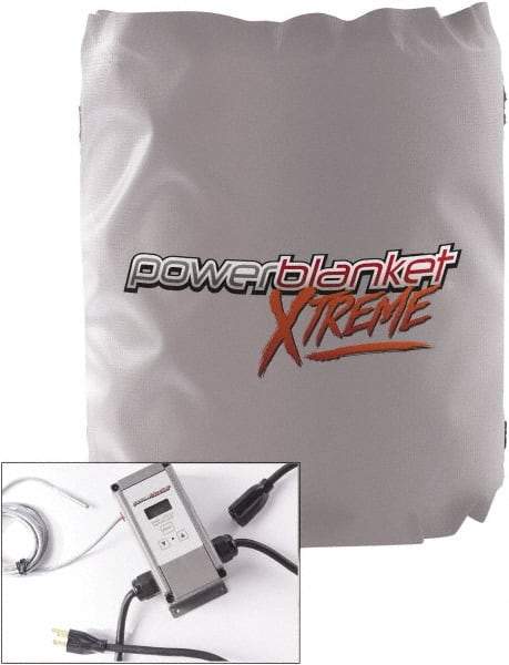 Powerblanket - 12" Wide, 5 Gallon Wrap-Around Drum Heater - 120 Volt, 1.33 Amps, 0°F to 145°F Thermostat Rating - Exact Tool & Supply