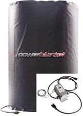 Powerblanket - 14" Wide, 55 Gallon Wrap-Around Drum Heater - 120 Volt, 6.67 Amps, 0°F to 145°F Thermostat Rating - Exact Tool & Supply