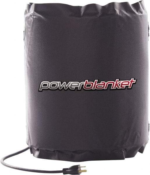 Powerblanket - 12" Wide, 5 Gallon Wrap-Around Drum Heater - 120 Volt, 60 Watts to 120 Watts, 0.5 Amps, 0°F to 100°F Thermostat Rating - Exact Tool & Supply