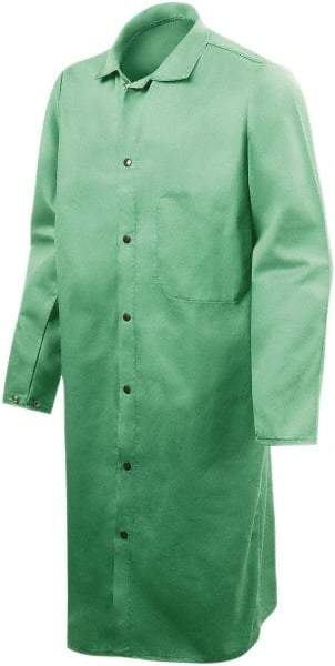 Steiner - Size S Flame Resistant/Retardant Coat - Green, Cotton, Snaps Closure - Exact Tool & Supply