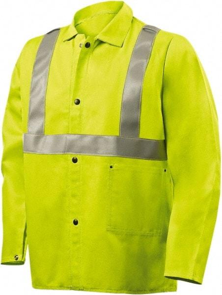 Steiner - Size 4XL Flame Resistant/Retardant Jacket - Lime, Cotton, Snaps Closure - Exact Tool & Supply
