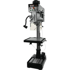 Jet - 10-7/16" Swing, Geared Head Drill & Tap Press - Variable Speed, 2 hp, Three Phase - Exact Tool & Supply