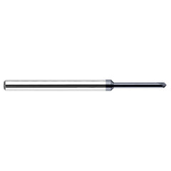 Chamfer Cutters - 0.0470″ (3/64″) Neck Diameter × 0.5700″ Reach × 45° per side Carbide Pointed Chamfer Cutter, 2 Flutes, AlTiN Coated - Exact Tool & Supply