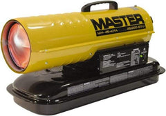 Master - 45,000 BTU Rating, Multi-Fuel Forced Air Heater - 1,125 Sq Ft Max Heating Area, 5 Gal Capacity, Fuel with Kerosene, Diesel & Fuel Oil - Exact Tool & Supply