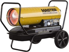 Master - 135,000 BTU Rating, Multi-Fuel Forced Air Heater - 3,375 Sq Ft Max Heating Area, 10 Gal Capacity, Fuel with Kerosene, Diesel & Fuel Oil - Exact Tool & Supply