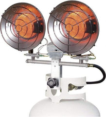 Master - 25,000 to 32,000 BTU, Propane Radiant Tank Top Heater - 20 Lb Fuel Capacity, 17" Long x 6" Wide x 15.4" High - Exact Tool & Supply