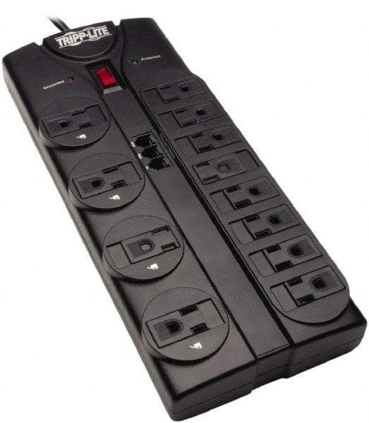 Tripp-Lite - 12 Outlets, 120 VAC15 Amps, 8' Cord, Power Outlet Strip - Floor, Keyhole Mount, 5-15 NEMA Configuration, 10.3" Strip - Exact Tool & Supply