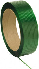 Made in USA - 10,500' Long x 1/2" Wide, Waxed Polyester Strapping - 500 Lb Capacity, 0.018" Thick - Exact Tool & Supply