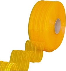 Clearway Door - Clear/Yellow Ribbed QuickStrip Roll Dock Curtain Strips - 8" Wide x 150' Long x 0.072" Thick - Exact Tool & Supply