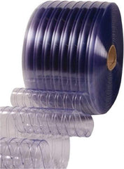 Clearway Door - Clear Ribbed QuickStrip Roll Dock Curtain Strips - 16" Wide x 100' Long x 0.144" Thick - Exact Tool & Supply