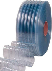 Clearway Door - Clear Ribbed Bulk Strip Roll Dock Curtain Strips - 8" Wide x 150' Long x 0.072" Thick - Exact Tool & Supply