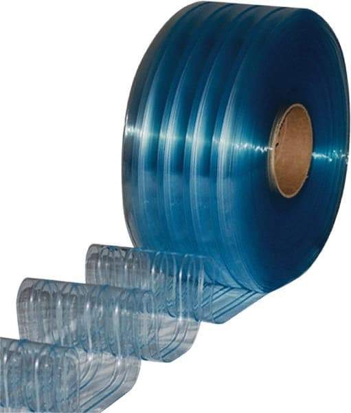 Clearway Door - Clear Ribbed Bulk Strip Roll Dock Curtain Strips - 8" Wide x 150' Long x 0.072" Thick - Exact Tool & Supply