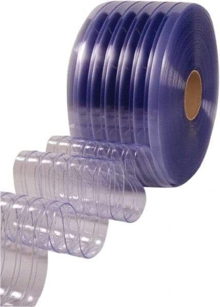 Clearway Door - Clear Ribbed QuickStrip Roll Dock Curtain Strips - 12" Wide x 150' Long x 0.11" Thick - Exact Tool & Supply