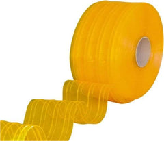 Clearway Door - Clear/Yellow Ribbed QuickStrip Roll Dock Curtain Strips - 12" Wide x 150' Long x 0.11" Thick - Exact Tool & Supply