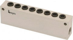 Legris - 8 Outlet Ports, 5/32" Outlet, Manifold - Exact Tool & Supply