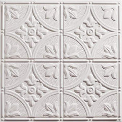 Genesis - 23-3/4" Long x 23-3/4" Wide x 0.11" Thick, Vinyl Ceiling Tile - ASTM E-84 Specification, White - Exact Tool & Supply