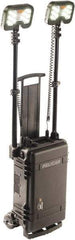 Pelican Products, Inc. - 12 Volt, Cordless, LED Portable Floor Work Light - 2 Heads, 12,000 Lumens, Polypropylene, 23-1/4" High - Exact Tool & Supply