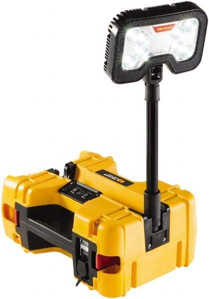 Pelican Products, Inc. - 12 Volt, Cordless, LED Portable Floor Work Light - 1 Head, 4,000 Lumens, Polypropylene, 12" High - Exact Tool & Supply