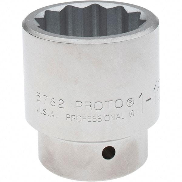 Proto - 1-15/16", 1" Drive, Standard Hand Socket - 12 Points, 3-5/16" OAL, Steel, Full Polish Finish - Exact Tool & Supply
