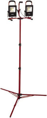 Bayco - 20 Watt, Electric, LED Portable Tripod Work Light - 6' Cord, 2 Heads, 4,400 Lumens, Aluminum, 82-1/2" Long x 18.4" Wide x 7.3" High - Exact Tool & Supply