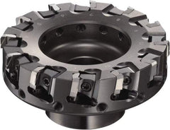Sumitomo - 125mm Cut Diam, 9.5mm Arbor Hole, 50mm Max Depth of Cut, 90° Indexable Chamfer & Angle Face Mill - 15 Inserts, NF-LDEN Insert, Right Hand Cut, 15 Flutes, Through Coolant, Series HF - Exact Tool & Supply