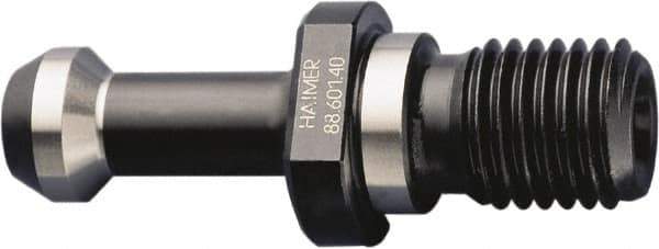 HAIMER - C Style, BT40 Taper, M16x2 Thread, 45° Angle Radius, High Torque Retention Knob - 2.362" OAL, 0.5906" Knob Diam, 1.1024" Flange Thickness, 1.3779" from Knob to Flange, 0.6693" Pilot Diam, 0.1378" Coolant Hole, Through Coolant - Exact Tool & Supply