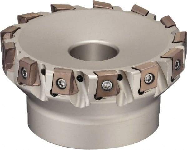 Sumitomo - 5 Inserts, 2" Cut Diam, 0.88" Arbor Diam, 12mm Max Depth of Cut, Indexable Square-Shoulder Face Mill - 0/90° Lead Angle, 1-3/4" High, LNEX0804.. Insert Compatibility, Through Coolant, Series TSX - Exact Tool & Supply
