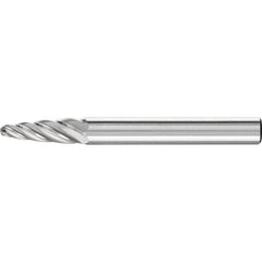PFERD - SF-1, 1/4" Cut Diam, 1/4" Shank Diam, Carbide Inox Cut Tree with Radius End Burr - Exact Tool & Supply