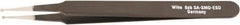 Wiha - 4-23/32" OAL SS-SA ESD Safe Tweezers - Micro Tip Straight & Slotted - Exact Tool & Supply
