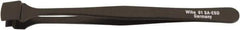 Wiha - 4-59/64" OAL SS-SA ESD Safe Tweezers - Wide Flat with Back Stop - Exact Tool & Supply