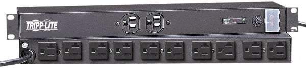Tripp-Lite - 12 Outlets, 120 VAC15 Amps, 10' Cord, Power Outlet Strip - Floor, Keyhole Mount, 5-15 NEMA Configuration, 4" Strip - Exact Tool & Supply