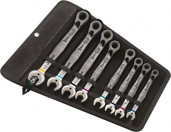 Wera - 11 Piece, 8mm to 19mm, Combination Wrench Set - Metric Measurement Standard, Chrome Vanadium Finish, Comes in Nylon Pouch - Exact Tool & Supply