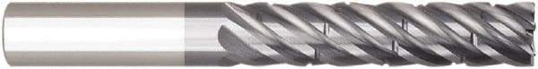 Niagara Cutter - 1", 6 Flute, Single End, Solid Carbide, 1/4" Corner Radius End Mill - 6" OAL, 38° Helix, Right Hand Flute, 3-1/8" LOC, Right Hand Cut - Exact Tool & Supply