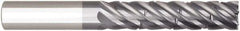 Niagara Cutter - 1", 6 Flute, Single End, Solid Carbide, 1/4" Corner Radius End Mill - 6" OAL, 38° Helix, Right Hand Flute, 3-1/8" LOC, Right Hand Cut - Exact Tool & Supply