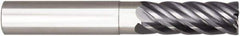 Niagara Cutter - 1/2", 6 Flute, Single End, Solid Carbide, 0.12" Corner Radius End Mill - 4" OAL, 38° Helix, Right Hand Flute, 1-1/8" LOC, Right Hand Cut, 2" Extended Reach - Exact Tool & Supply