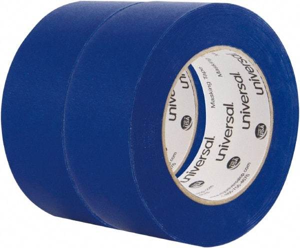 Universal One - 48mm Wide x 54.8 m Long Blue Crepe Paper Masking Tape - Series 6703, 5.5 mil Thick, 23 In/Lb Tensile Strength - Exact Tool & Supply
