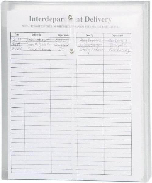 SMEAD - 8-1/2 x 11", Letter Size, Transparent Clear, Poly String & Button Envelope - Exact Tool & Supply