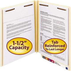 SMEAD - 8-1/2 x 11", Letter Size, Manila, Expansion Folders - 14 Point Stock, Straight Tab Cut Location - Exact Tool & Supply