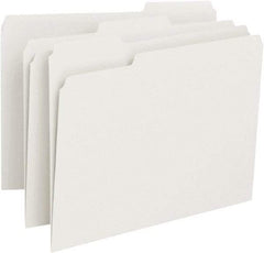 SMEAD - 8-1/2 x 11", Letter Size, White, File Folders with Top Tab - 11 Point Stock, 1/3 Tab Cut Location - Exact Tool & Supply