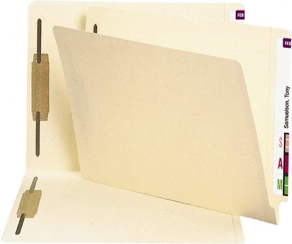 SMEAD - 8-1/2 x 11", Letter Size, Manila, File Folders with End Tab - 11 Point Stock, Straight Tab Cut Location - Exact Tool & Supply