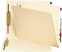 SMEAD - 8-1/2 x 11", Letter Size, Manila, File Folders with End Tab - 11 Point Stock, Straight Tab Cut Location - Exact Tool & Supply