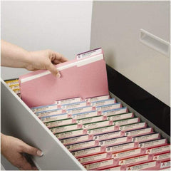 SMEAD - 8-1/2 x 11", Letter Size, Pink, File Folders with Top Tab - 11 Point Stock, 1/3 Tab Cut Location - Exact Tool & Supply