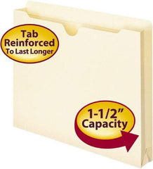 SMEAD - 8-1/2 x 11", Letter Size, Manila, File Jacket - 11 Point Stock, Straight Tab Cut Location - Exact Tool & Supply