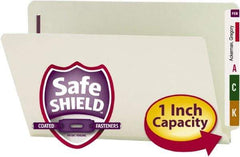 SMEAD - 8-1/2 x 14", Legal, Gray-Green, Expansion Folders - 25 Point Stock, Straight Tab Cut Location - Exact Tool & Supply