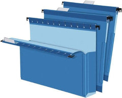 Pendaflex - 8-1/2 x 11", Letter Size, Blue, Hanging File Folder - 1/5 Tab Cut Location - Exact Tool & Supply