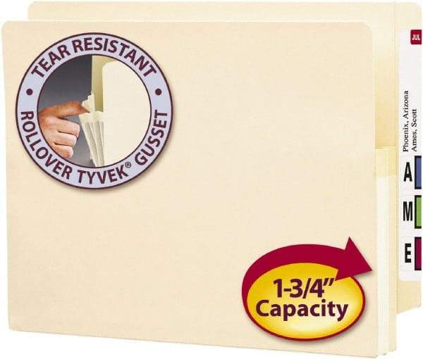 SMEAD - 8-1/2 x 11", Letter Size, Manila, Expansion Folders - Straight Tab Cut Location - Exact Tool & Supply